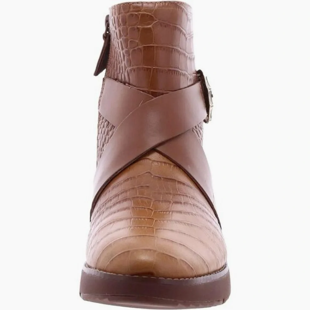 Fitflop Helmi Croc-Embossed Leather Ankle Boots